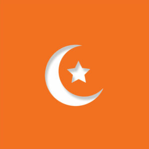 crescent moon deep orange