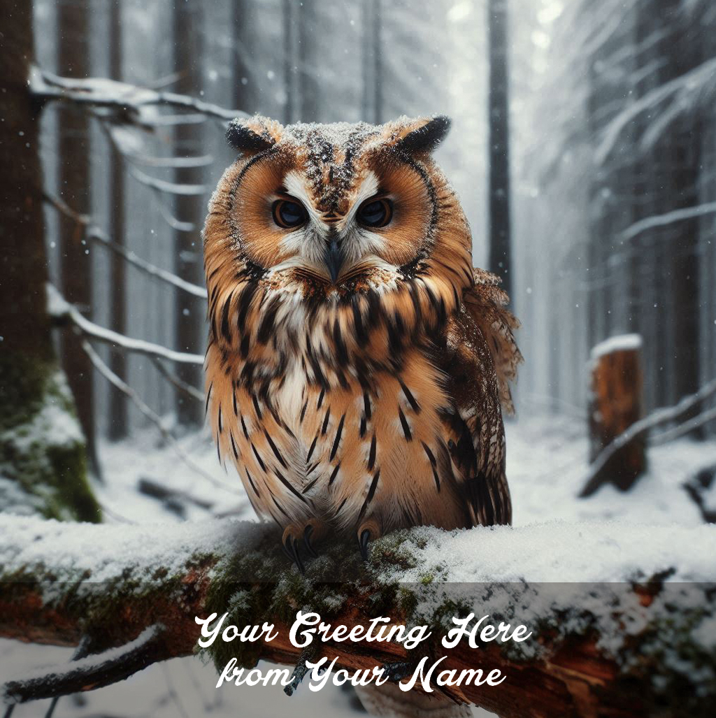 snowy owl front personalised